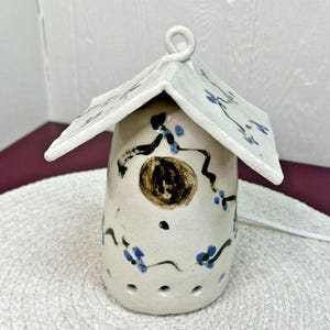 Ratzsch Pottery Clay Pottery Birdhouse Night Light Hanging Or Tabletop