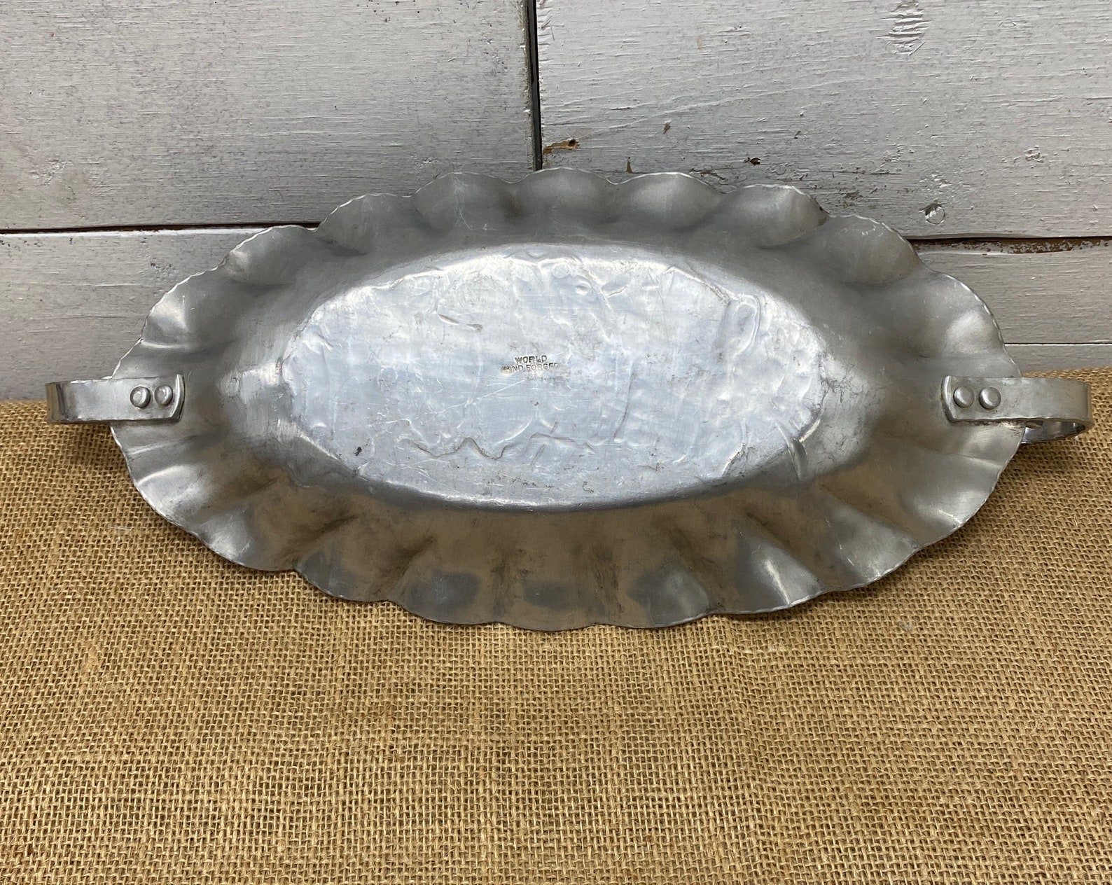 World Hand Aluminum Grapevine Bread Tray Etsy