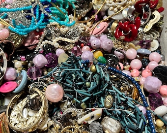 2 Pounds of Bulk Beads, Jewelry Making Supplies, Broken Jewelry
