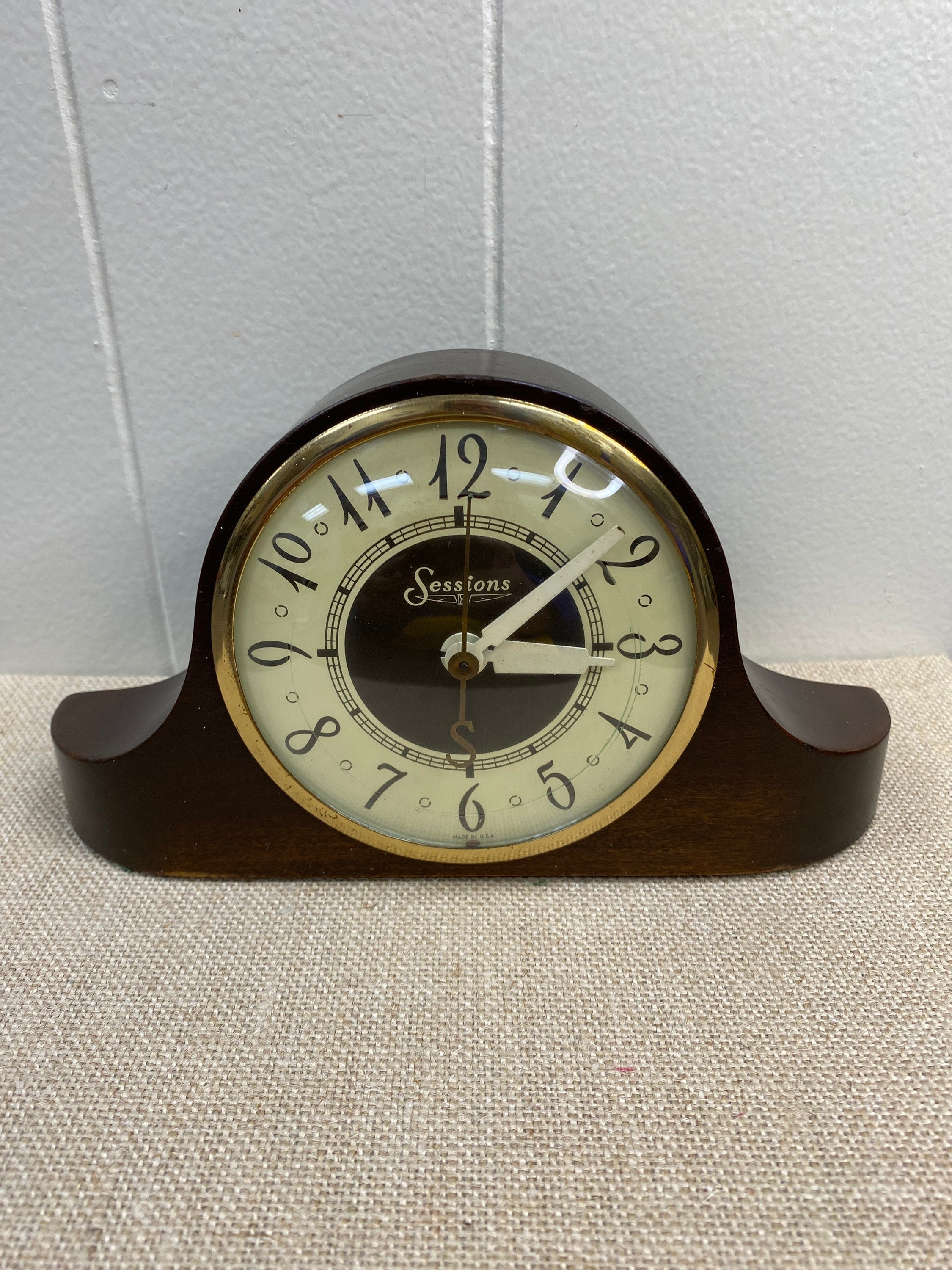 Antique Mahogany Sessions Electric Mantle Clock Etsy
