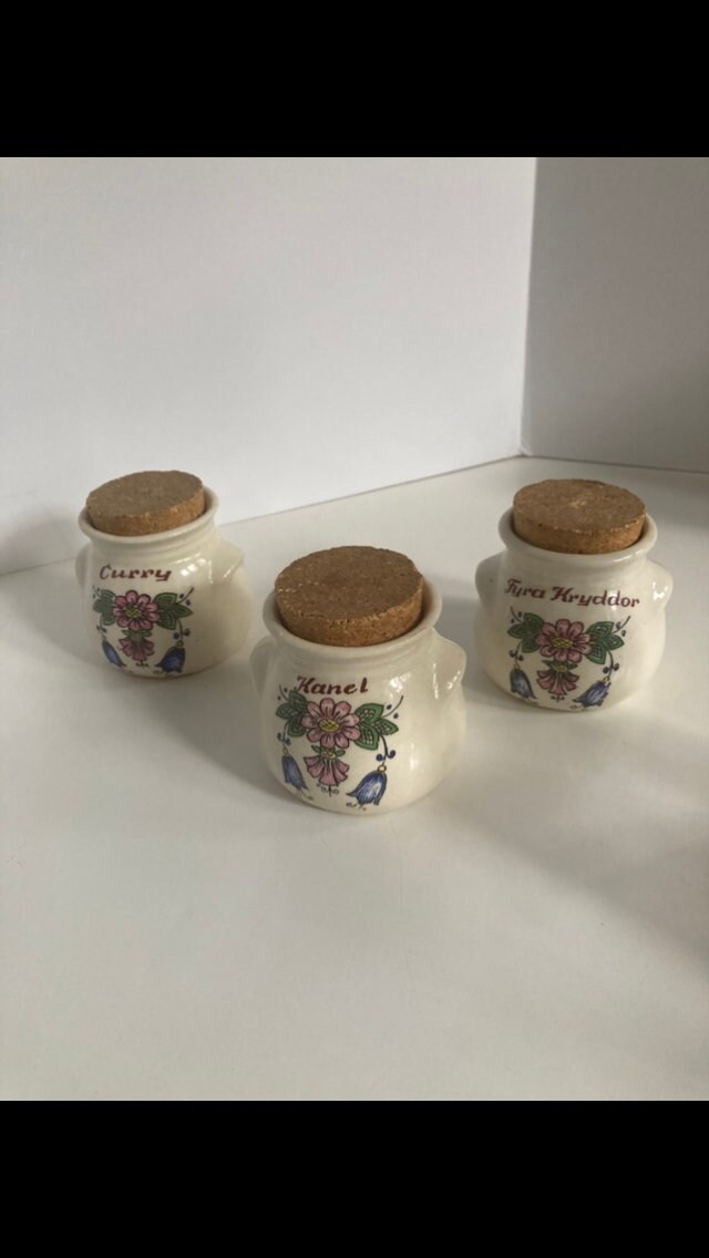 Vintage Aksini Danish Spice Jars (3)