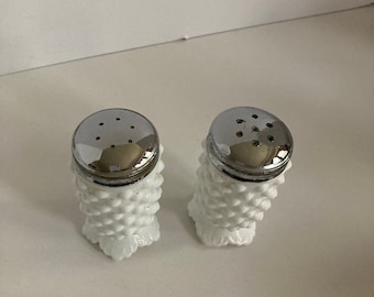 Fenton Hobnail Milk Glass Salt & Pepper Shakers