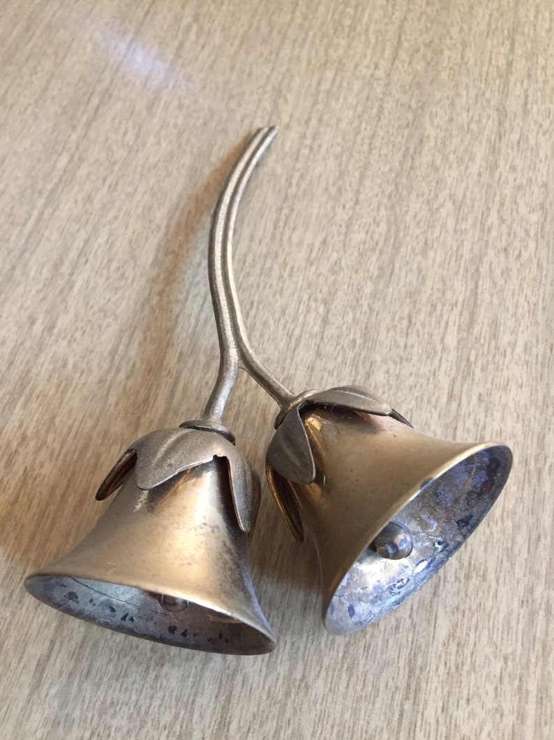 Vintage Brass Floral Bell