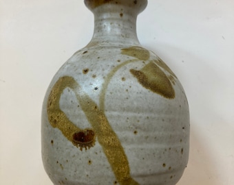 Vintage Signed Stoneware Pottery Vase