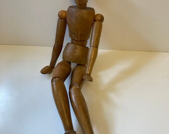 RARE XXL French Articulated Artist's Mannequin Female Wooden Doll,  Articulated Model, Wooden Mannequin, Antique Lay Model, 1900s French 