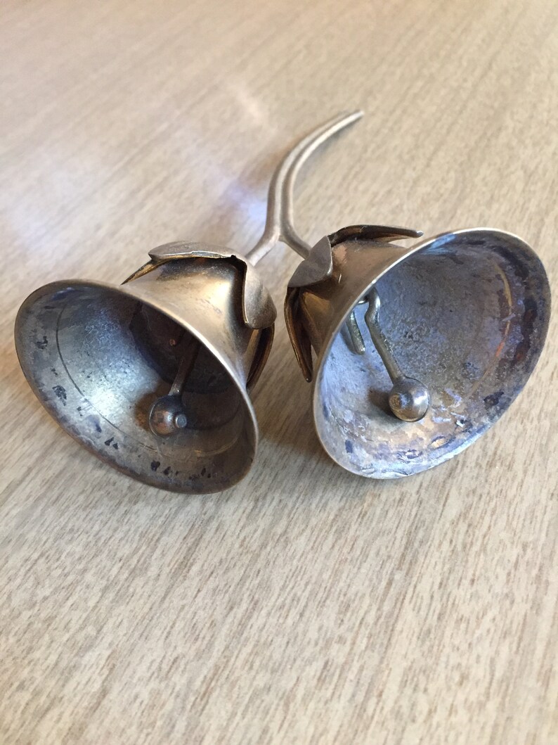Vintage Brass Floral Bell