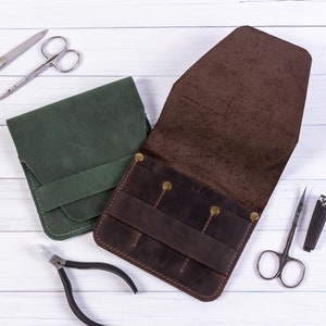 Custodia per manicure in pelle personalizzata, custodia per strumenti per manicure, custodia per set manicure per donna, organizer per strumenti per manicure, porta custodia per manicure
