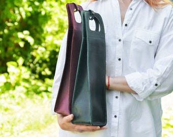 Personalisierte Leder Weinflasche Einkaufstasche: Handgefertigtes Barkeeper Geschenk