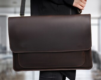 MacBook Ledertasche, Leder Laptoptasche, Leder Laptoptasche 13 "14" 16", personalisierte Hülle, dünne Leder Laptophülle