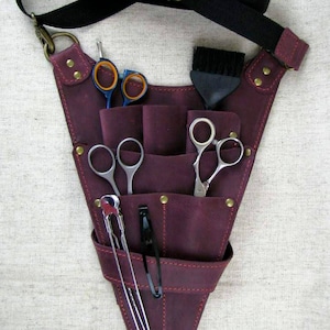Stylist Werkzeugtasche, Leder Werkzeugtasche, Friseur Werkzeug Tasche, Scheren Halter, Hairstylist Werkzeug Tasche, Friseur Werkzeug Halter Bild 2