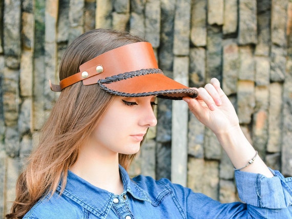 Leather Visor Cap - Brown Men main image 4