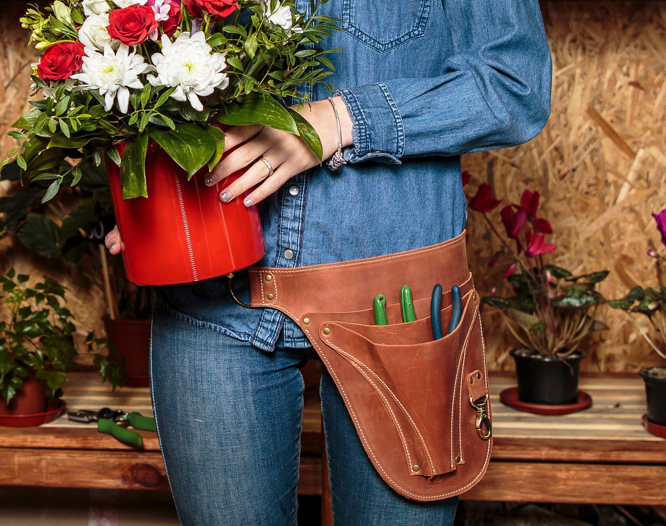Florist Leather Tool Belt Leather Tool Pouch Garden Belt Etsy