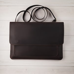MacBook Leather Case, Leather Laptop Sleeve Bag, Leather Laptop Case 13 14 16, Personalized Sleeve, Slim Leather Laptop Cover zdjęcie 2