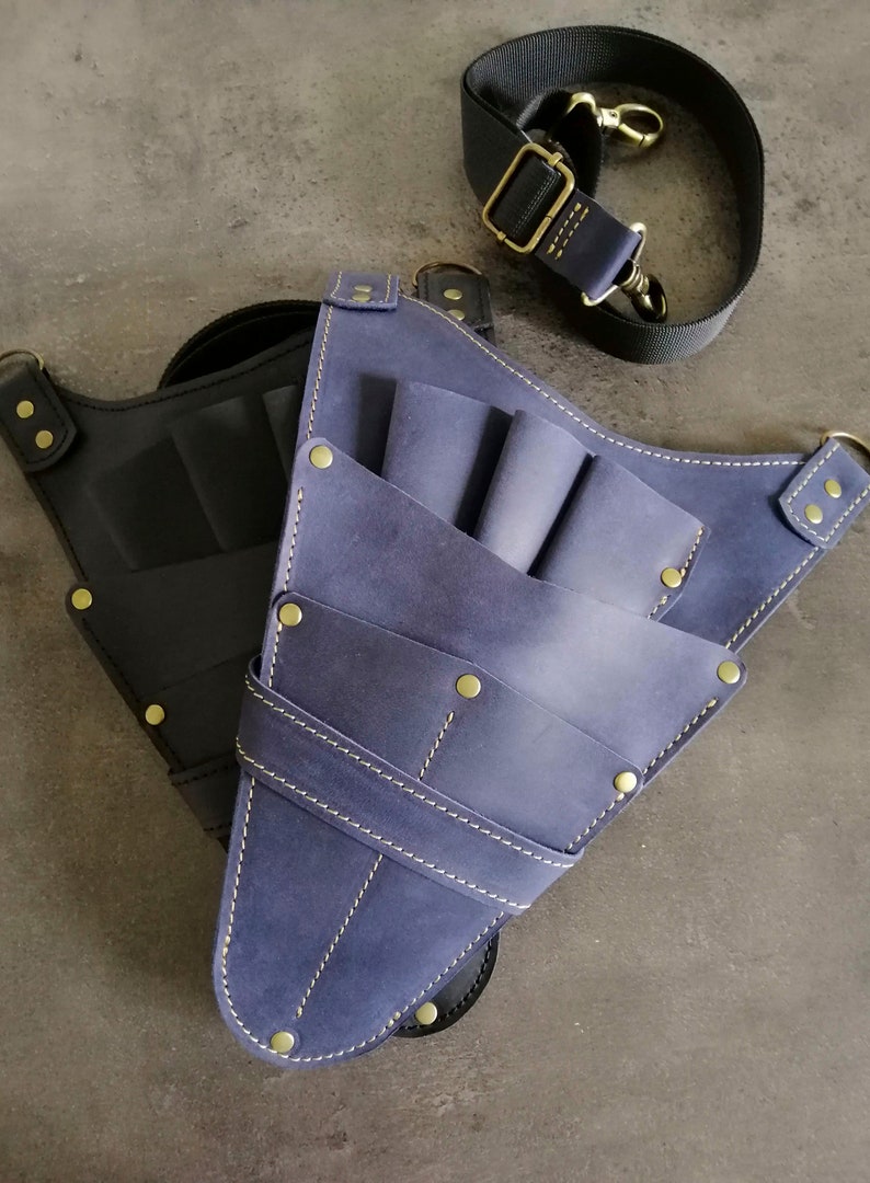 Stylist Werkzeugtasche, Leder Werkzeugtasche, Friseur Werkzeug Tasche, Scheren Halter, Hairstylist Werkzeug Tasche, Friseur Werkzeug Halter Dark Blue