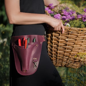 Leder-Werkzeuggürtel, Floristen-Werkzeuggürteltasche, Gartengürtel, personalisierte Tasche für den Garten, Geschenk für Floristen, Floristentasche