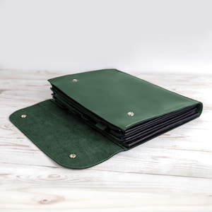 Leather folder A4 for documents, Accordian File Organizer, Leather portfolio expandable case, a4 Document Holder, Business Gift