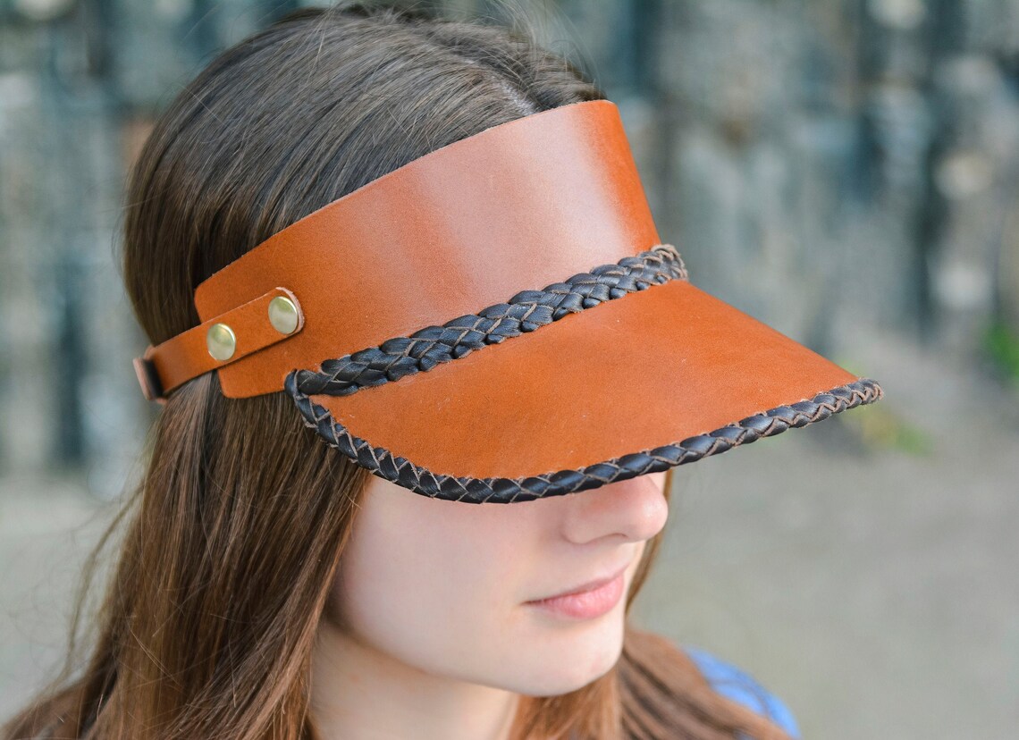 Brown Leather Visor for Women Leather Visor Hat Leather Etsy