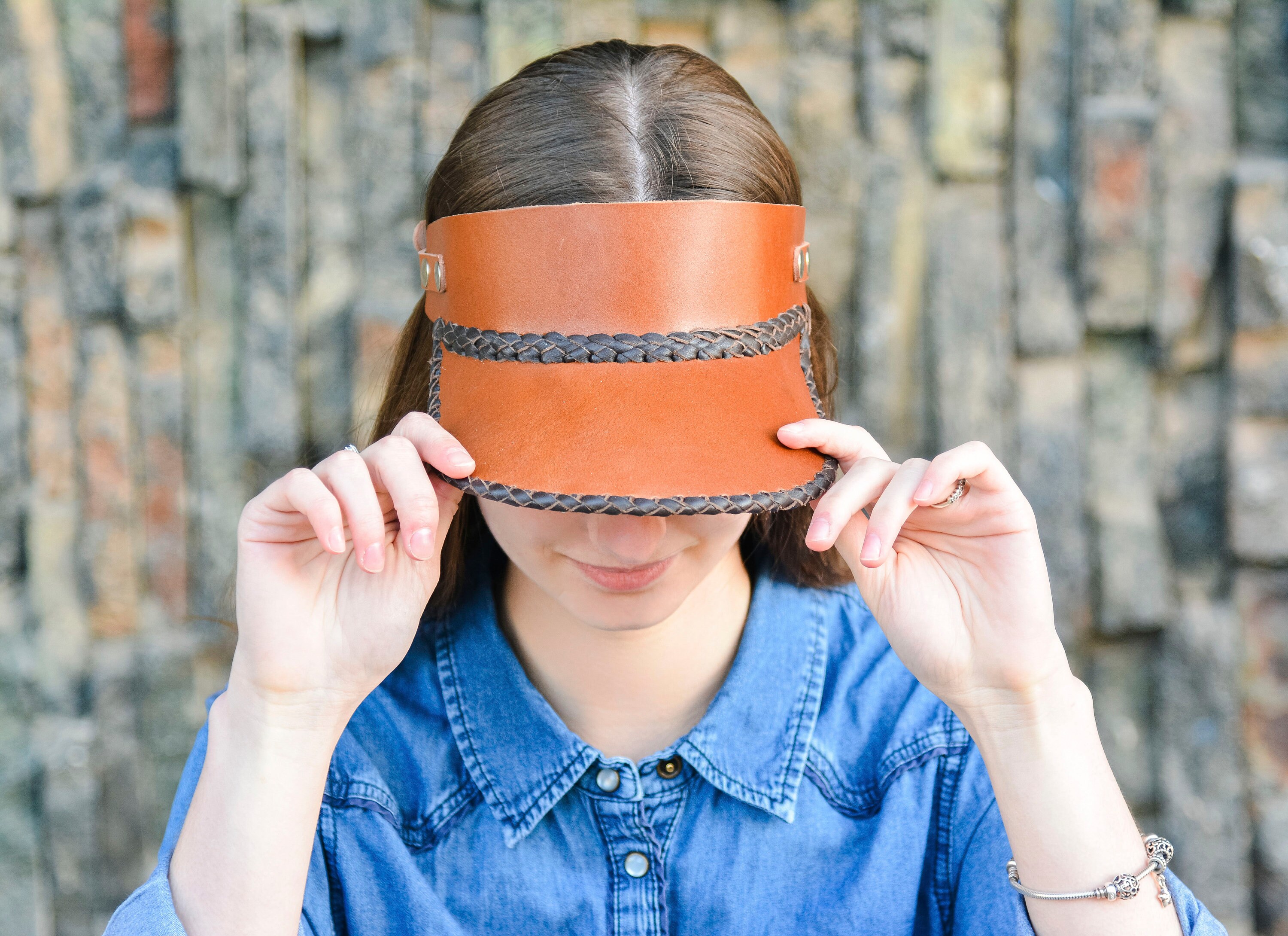 Brown Leather Visor For Women Leather Visor Hat Leather Etsy
