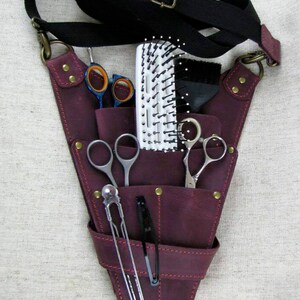 Stylist Werkzeugtasche, Leder Werkzeugtasche, Friseur Werkzeug Tasche, Scheren Halter, Hairstylist Werkzeug Tasche, Friseur Werkzeug Halter Bild 7