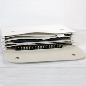 Leather folder A4 for documents, Accordian File Organizer, Leather portfolio expendable organizer