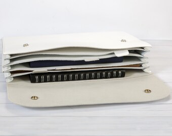 Cartella in pelle A4 per documenti, Accordian File Organizer, Organizer consumabile portfolio in pelle