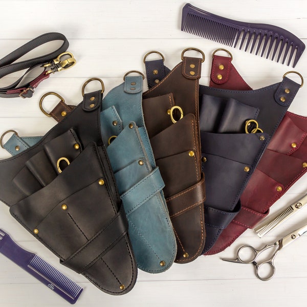 Leather Tool Belt, Utility Belt, Shear Case Holder, Barber Tool Case Bag, Scissors Holder, Personalized Bag, Hairdresser Hairstylist Gift