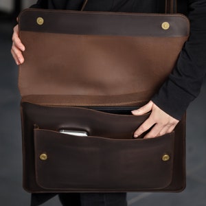MacBook Leather Case, Leather Laptop Sleeve Bag, Leather Laptop Case 13 14 16, Personalized Sleeve, Slim Leather Laptop Cover zdjęcie 5