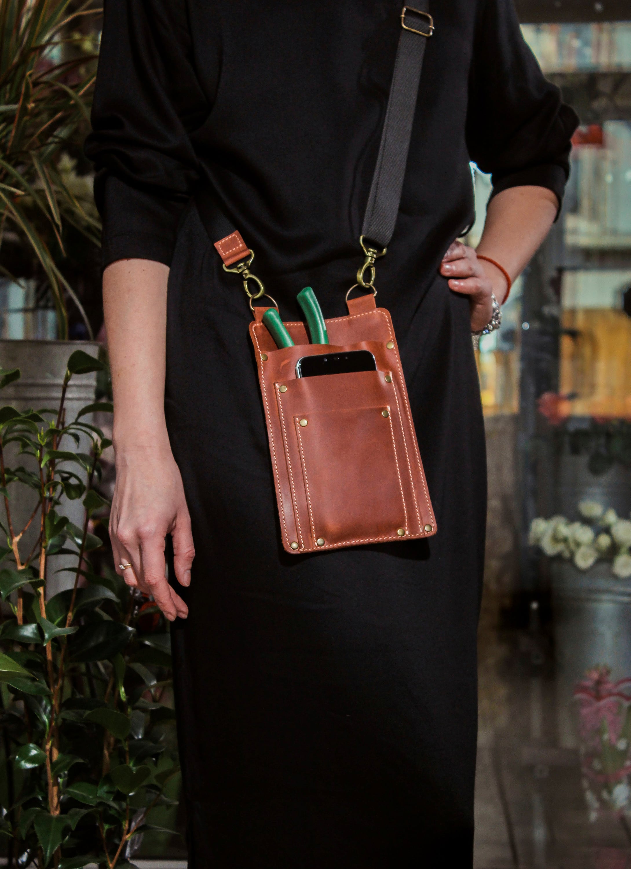 small leather tool pouch