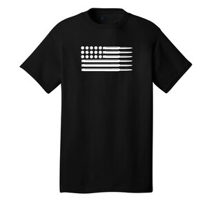 Bullet American Flag Graphic T-Shirt American Patriotic Honor