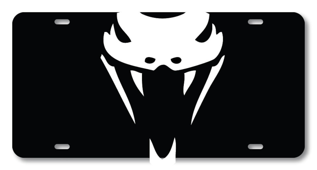 Venomous Viper Snake License Plate Evil Villain Aluminum Black and