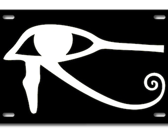 The Eye of Osiris - Ancient Egyptian Mythology Aluminum Black and White Vanity License Plate