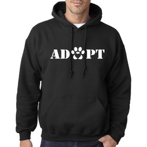 Adopt Sweatshirt Cute Animal Lover Dogs Cats Puppy Adorable