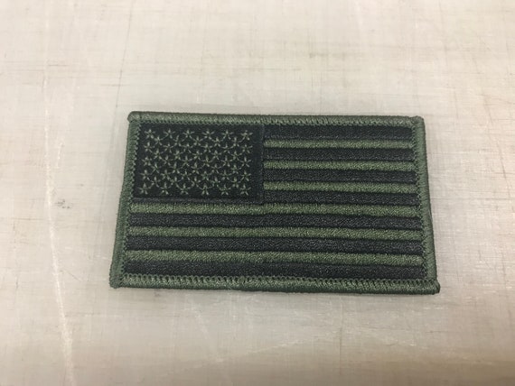 thumbnail image 2 of USA American Flag Patch 2x3.12 Inches – Olive Color Iron-On Or Sew-On Military Style 2 of 2