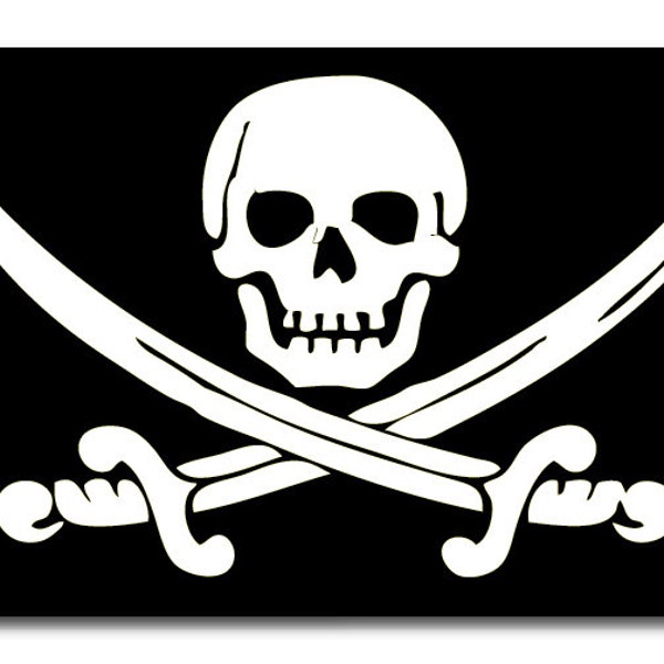 Pirates Flag 2 Jolly Roger Black and White Aluminum Vehicle Vanity License Plate