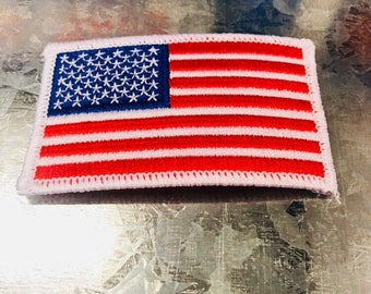 American flag patch  2"x3.5" usa white border embroidered border top seller