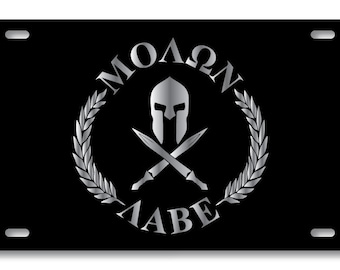 Molon Labe 2nd Amendment Rights Aluminum Vehicle Tag Vanity License Plate Come and take them