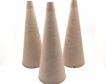 7" Cardboard Cones Set of 3 Paper Mache Cones for Crafting Christmas Tree Doll Angel Gnome Unicorn Horn Grinch Hat May Day Cones