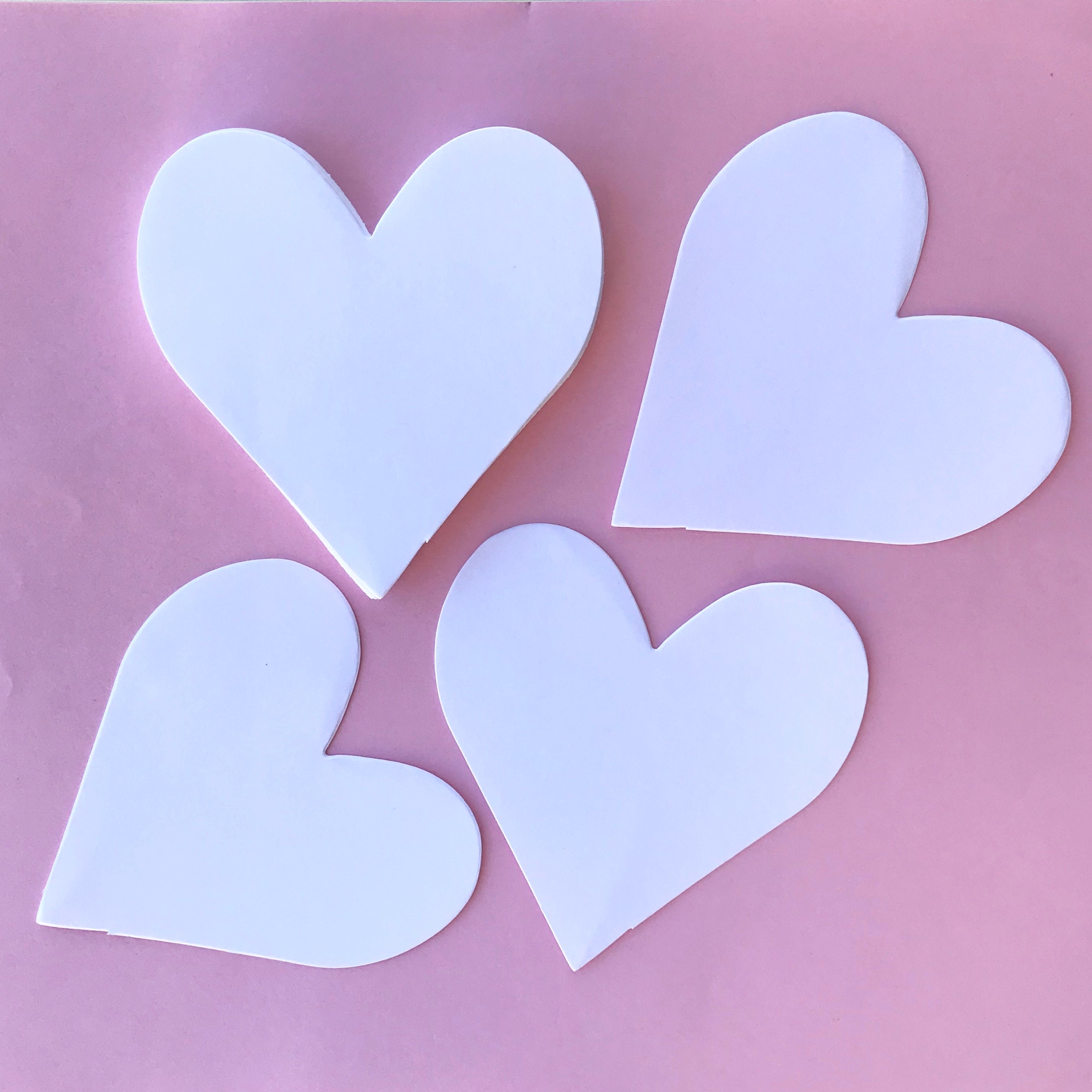 30 Card Stock Hearts Set Red/pink/white 31/4 Heart Cut Outs Die Cut