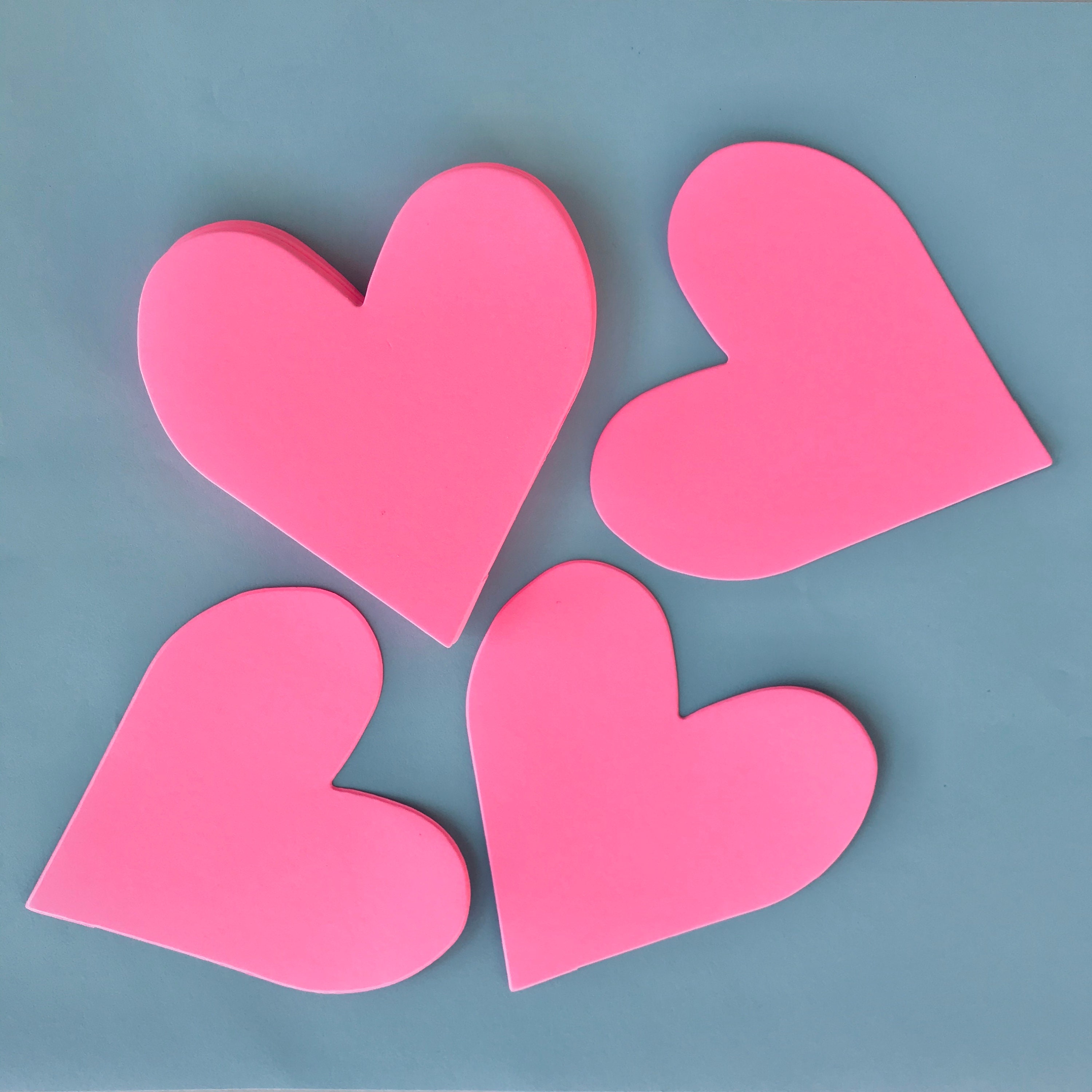 30 Card Stock Hearts Set Red/pink/white 31/4 Heart Cut Outs Die Cut