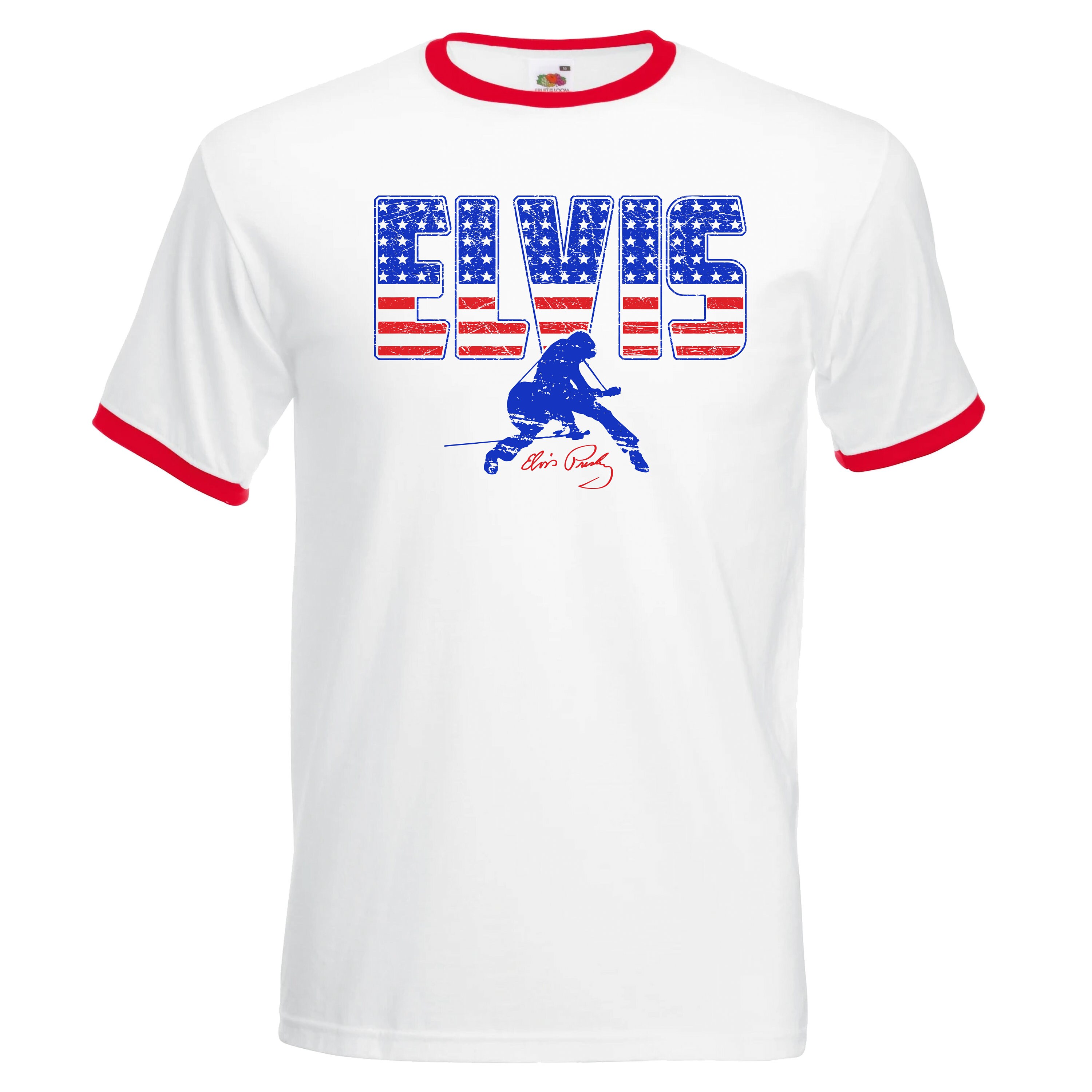 Elvis Presley Distressed Name and USA Flag Signature - Etsy