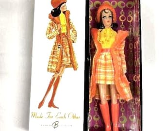 Vintage Mattel 2006 Gold Label Barbie Doll, NRFB Made For Each Other Repro, Vintage 1969 Fashion, TNT Barbie, Mattel Collector Doll Gift