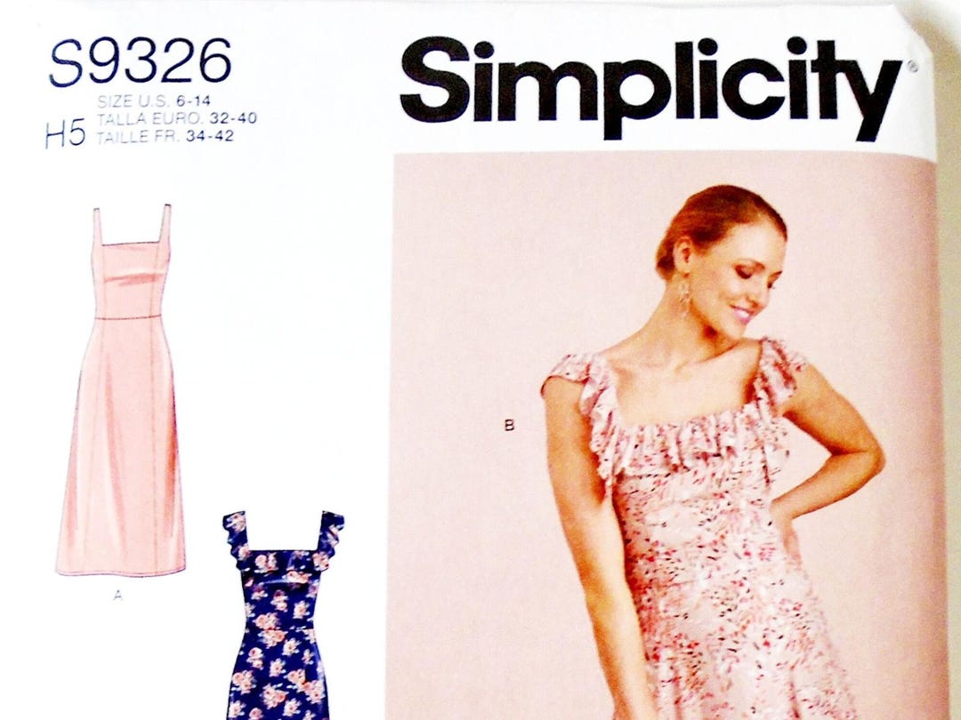 Simplicity S9326 Retro Ruffle Dress Sewing Pattern (sizes 6-14) Uncut ...
