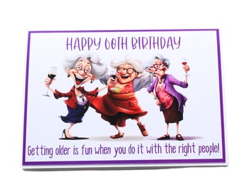 Friends 60th Birthday Card, Cheeky 60th Birthday Card for Women