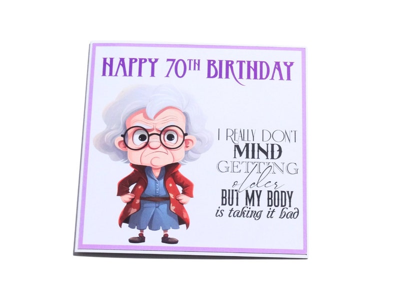 Grump Old Woman 70th Birthday Card, Funny 70th Birthday Card for Her ...