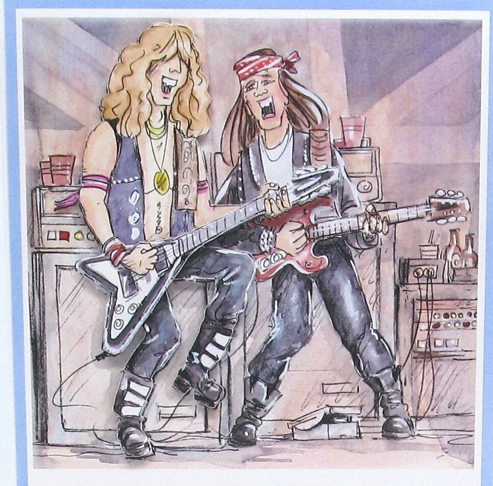 Funny Rocker Birthday Card: Guitar Player Gift - Etsy