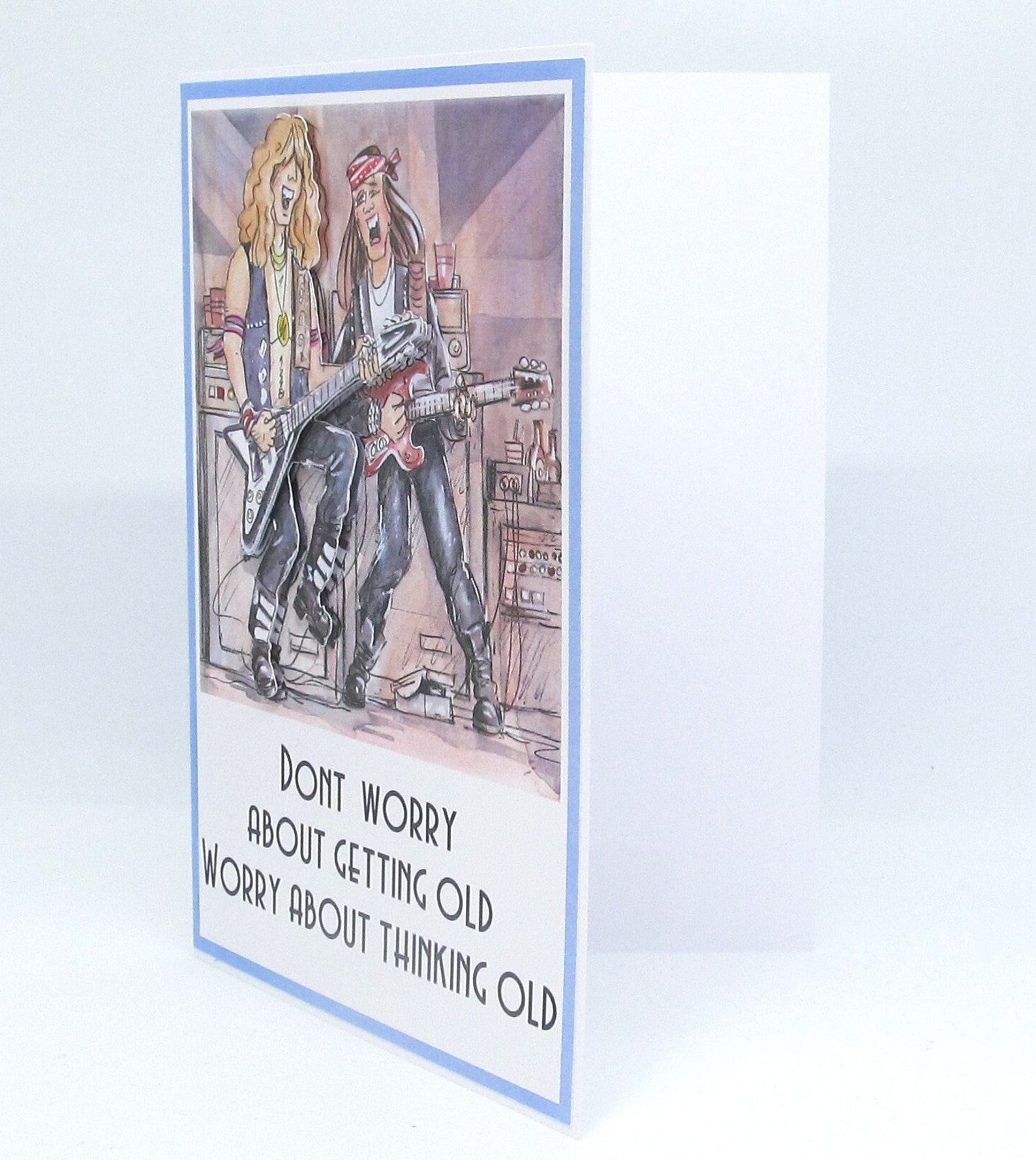 Funny Rocker Birthday Card: Guitar Player Gift - Etsy