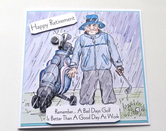 Retirement Card for Men, Golf Retirement Card