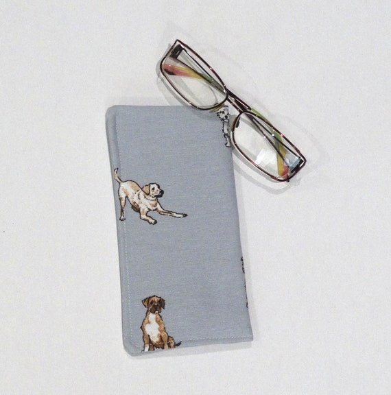 Dog Print Fabric Glasses Case, Padded Sunglasses/Spectacle Case