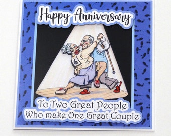 Couple Anniversary Card, Fun Happy Anniversary Card, Ballroom Dancing Couple