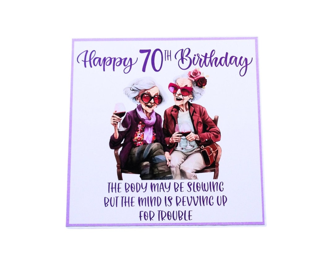 Funny 70th Birthday Card for Women: Cheeky Handmade Card - Etsy UK